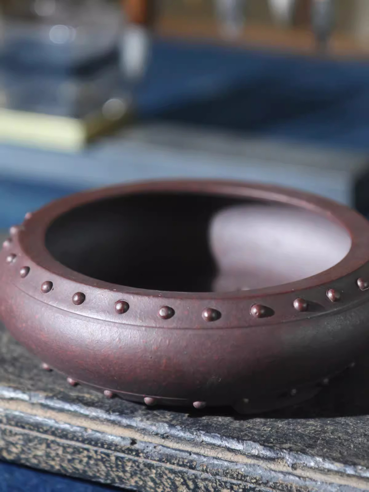 Bonsai Garden Table - Ceramic Circle Bonsai Pot, Made by