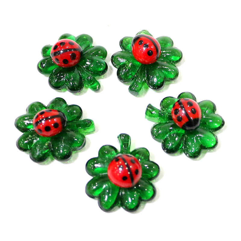 5pcs Green Mini Glass Four-Lea - Bonsai Garden Table review and price