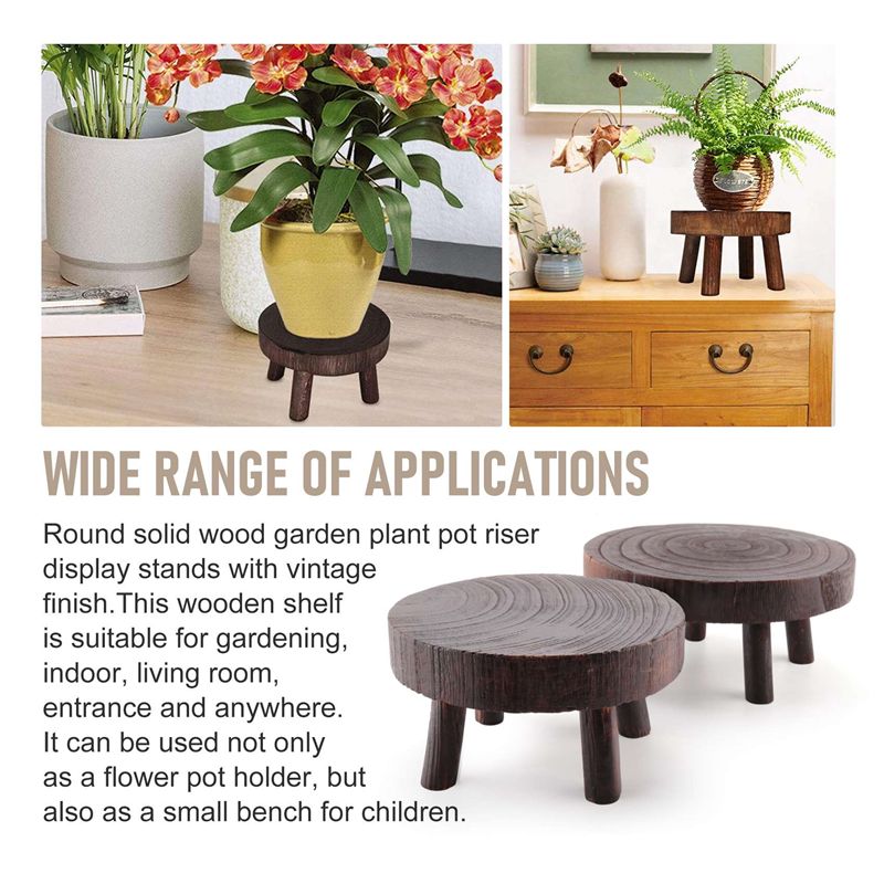 ABHU 2Pcs Mini Wooden Stool Fl - Bonsai Garden Display review and price