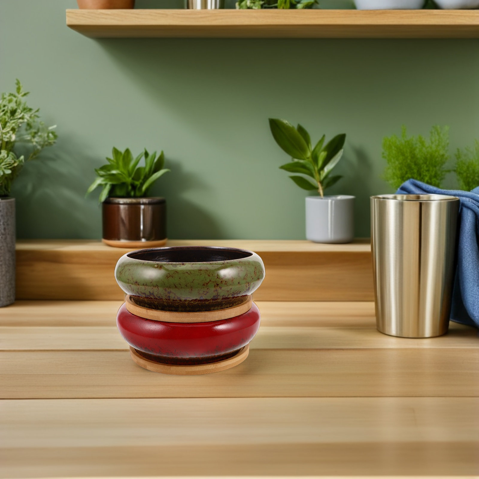 2Pcs Retro Ceramic Succulent P - Bonsai Garden Display review and price