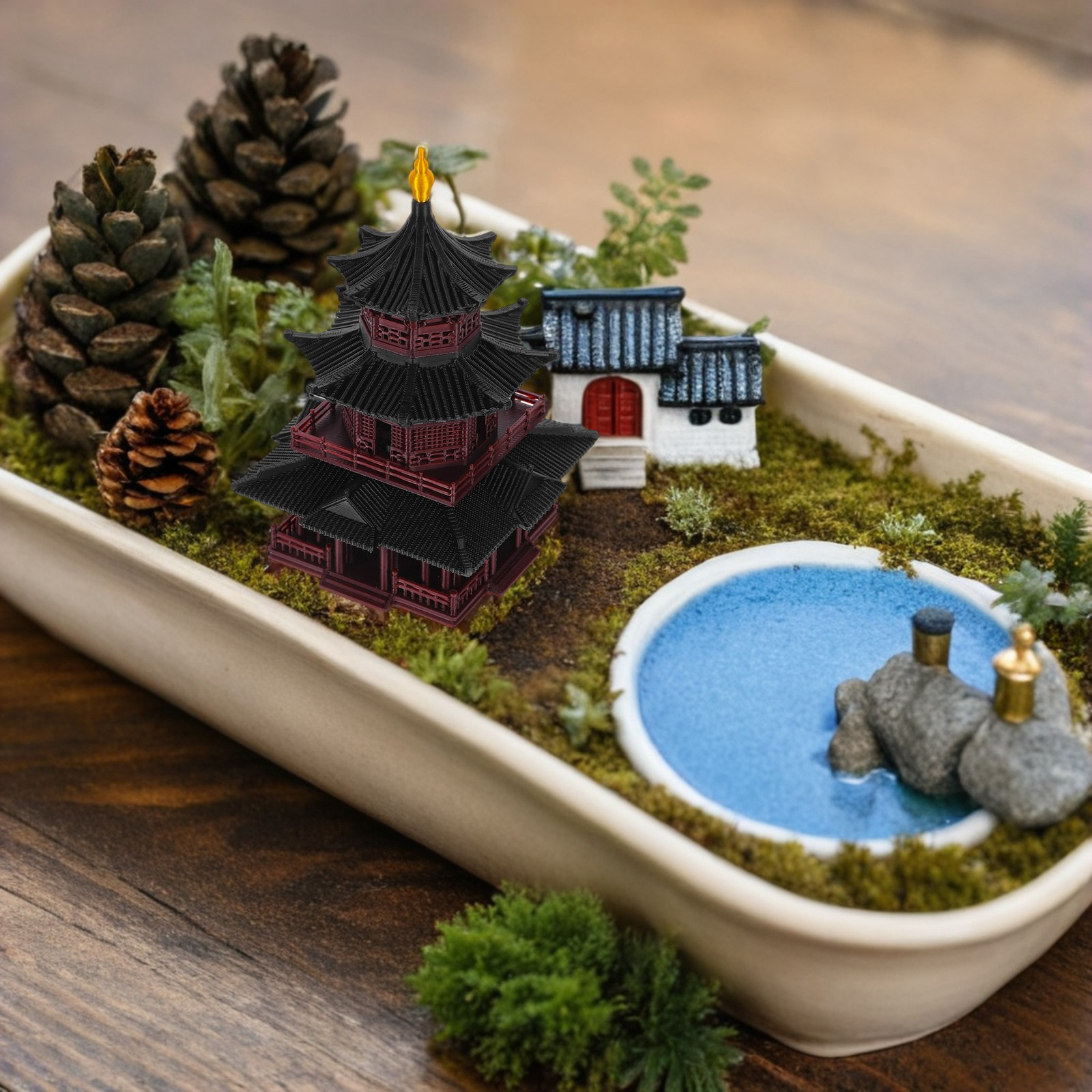 Handmade Asian Zen Pagoda Scul - Bonsai Garden Display review and price